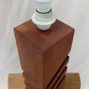 1970s lamp, solid mahogany, graphic design
