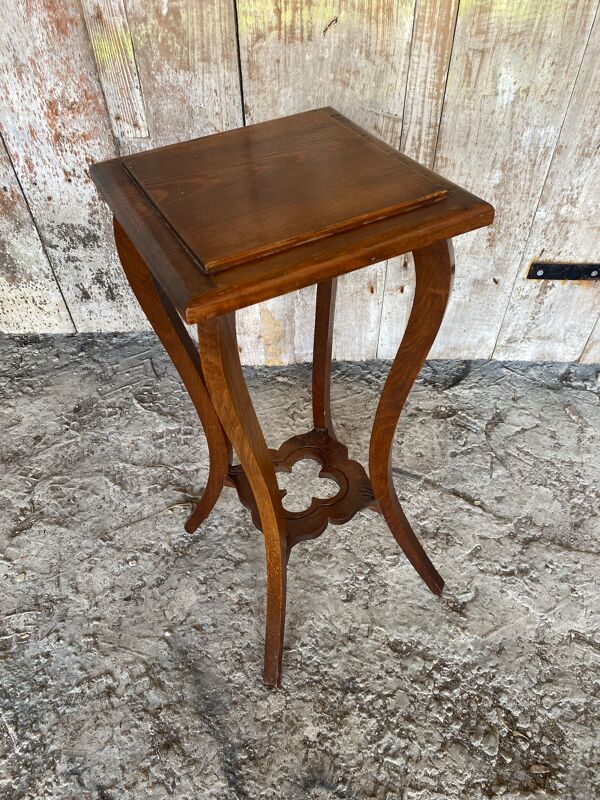 Sellette Guéridon Ancien Bois Sculpté Porte Pot Vintage #D996