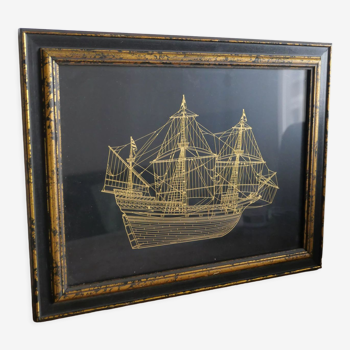 "The Golden Hind" Franklin Mint Golden Silhouette