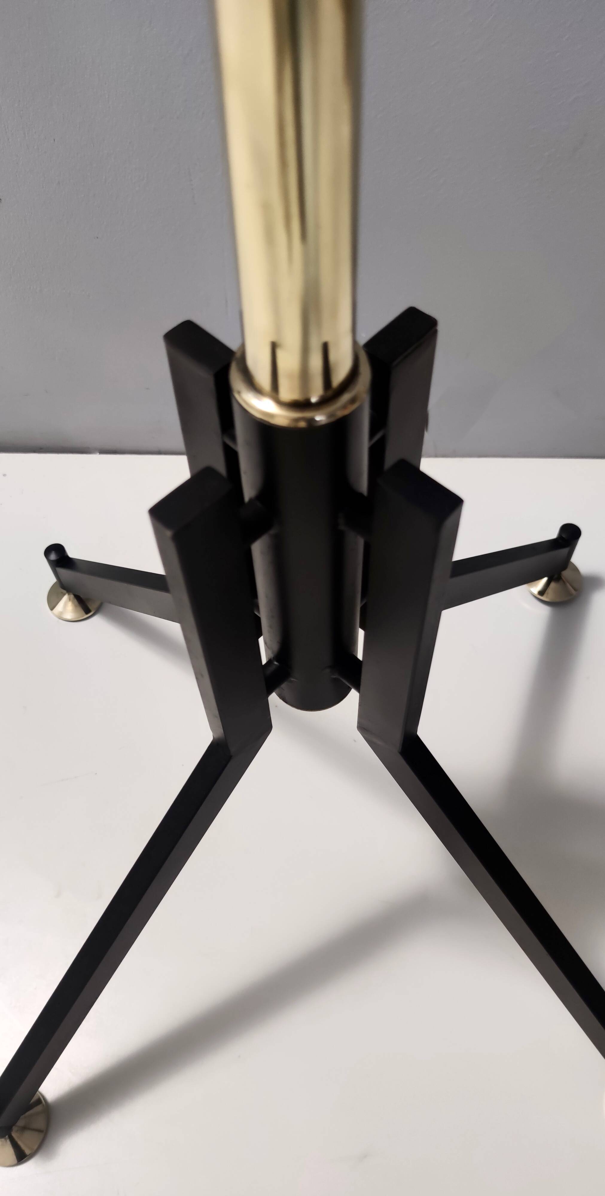 Revolving Brass and Varnished Iron Coat Rack, Italy