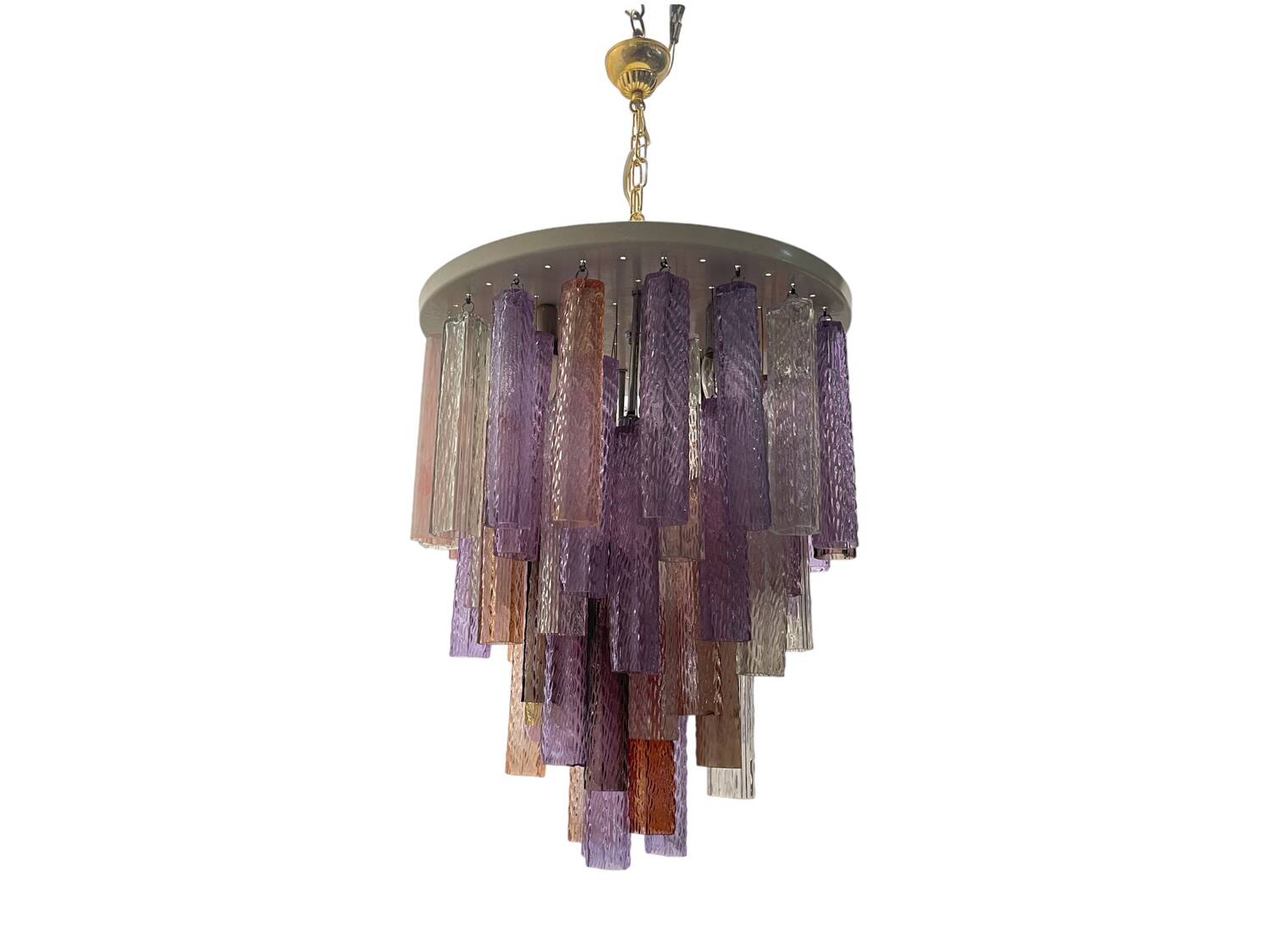 Multicolored Murano Glass Tube Chandelier