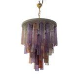 Lustre en tube de verre de Murano multicolore