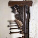 Early 20th Century Oak Coat Rack in Dark Brown, 1950s