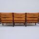 Années 1960, design scandinave par Arne Norell, canapé, modèle "Kontiki", état d'origine, cuir, hêtre.