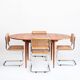 Table ronde/ovale de style scandinave av rallonge. Bois de teck. France, 60