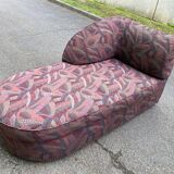 160cm Burgundy Embroidered Fabric Corner Sofa