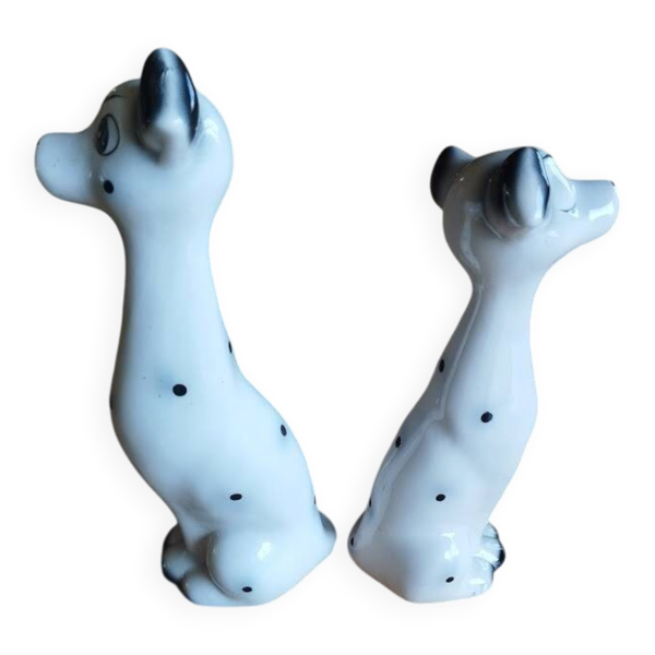Paire de chiens dalmatiens vintage