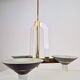 Vintage French Brass Acrylic Chandelier, 1970s