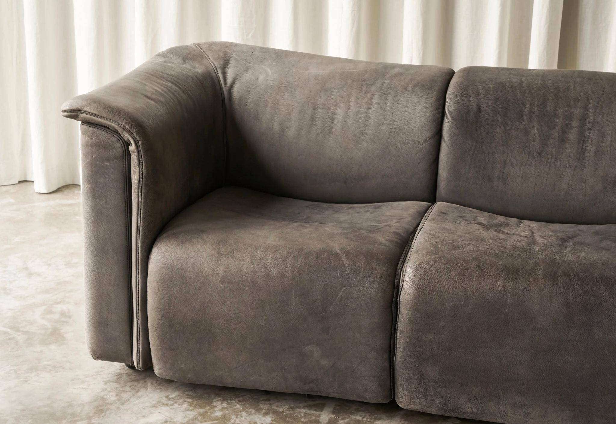Sofa Karl Wittmann in patinated leather, 1980s