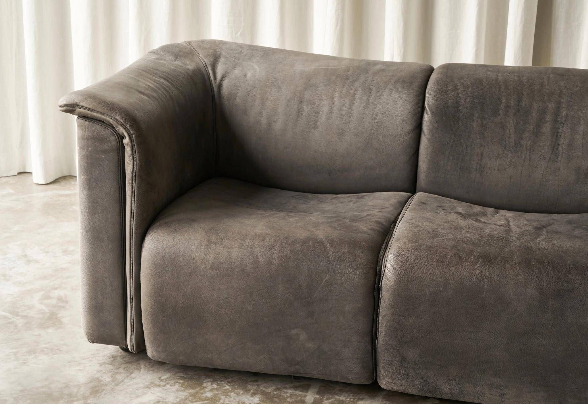 Sofa Karl Wittmann in patinated leather, 1980s