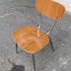 Vintage Chair 60s/70s Formica Wood Pattern & Chrome Legs