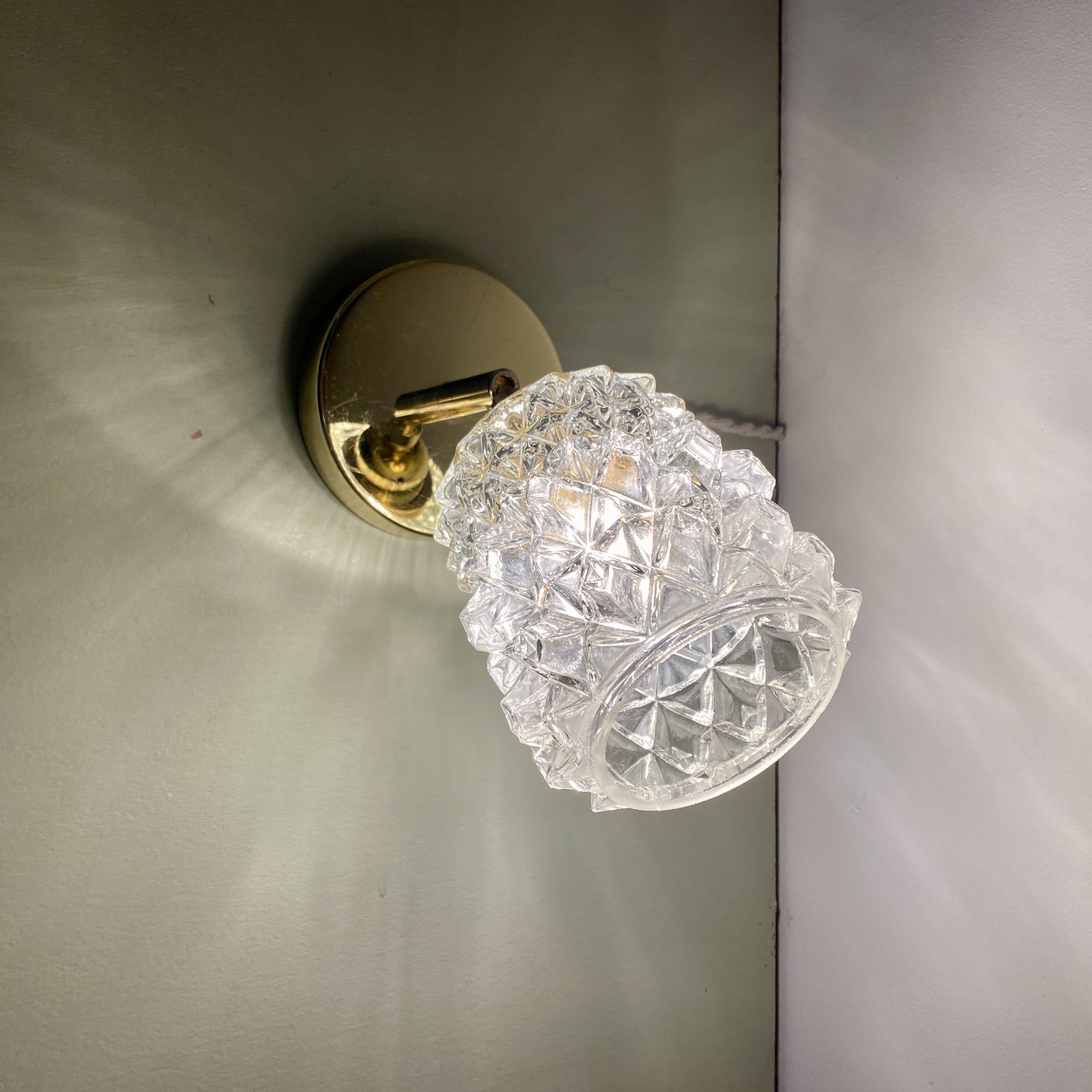 Vintage molded glass globe wall light