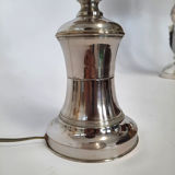 Three vintage bedside lamps in silver