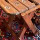 Pair of vintage folding wooden stools from Tyrol mountain