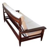 Reupholstered Mid Century High Back Sofa