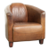 Fauteuil design aviateur en cuir de vache couleur cognac intemporelle