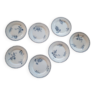 Set of 7 dessert plates u&c earthenware sarregemines vega model