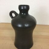 Black ceramic vase with handle