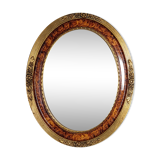 Old oval frame gilded stucco wood 50.5x40 cm, leaf 40x29.8 cm circa 1930 SB