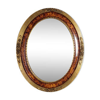 Old oval frame gilded stucco wood 50.5x40 cm, leaf 40x29.8 cm circa 1930 SB