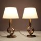 1970s pair of brass table lamps from France