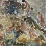 Vintage Oil On Canvas Landscape By Eva Eneroth, Paris, Mid 20th Century