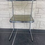 Superb little glass and metal table.
