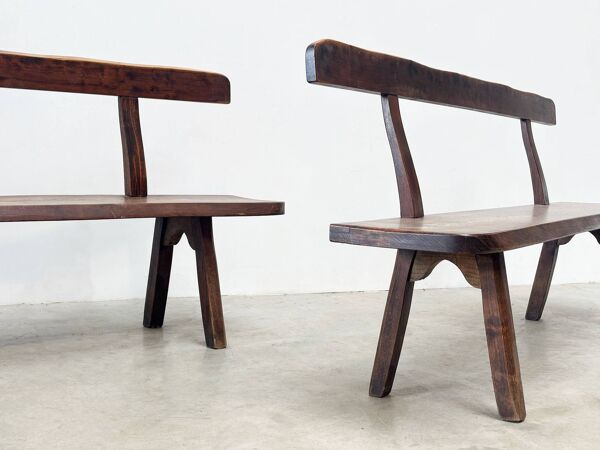 Banc sculptural en chêne par Aranjou