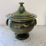 Large Provençal olive green soup tureen