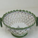 Openwork earthenware fruit bowl with olive decoration, 20 cm in diameter