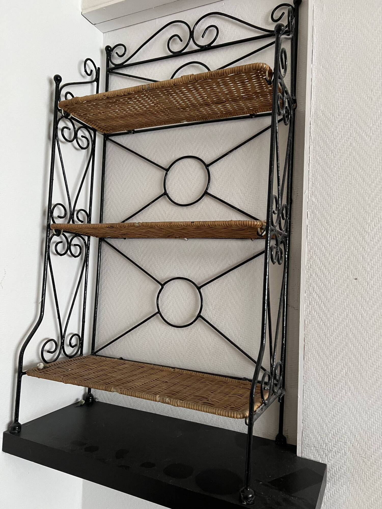 Rattan shelves