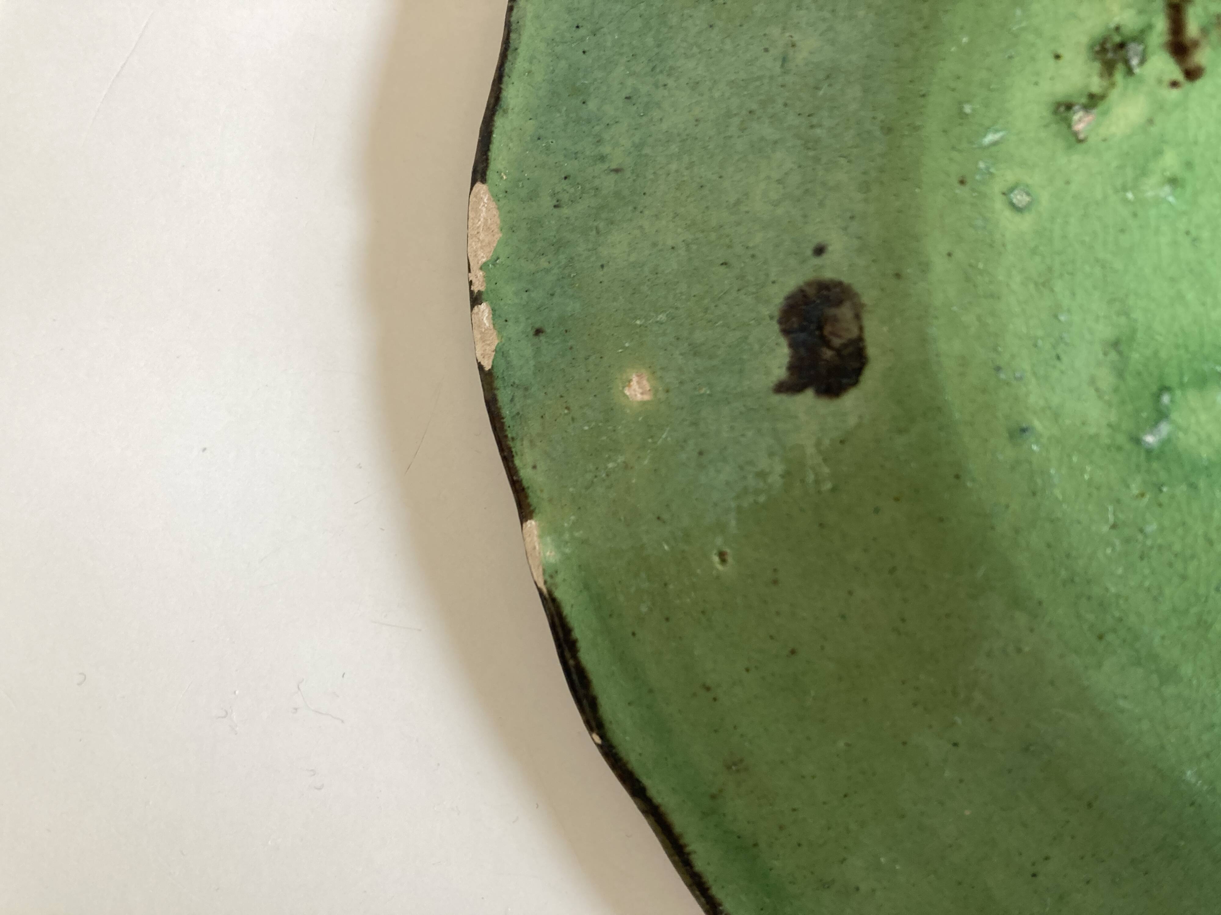 Plate Dieulefit in glazed stoneware with flutes Etienne Noel 1950