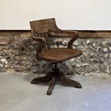 English American office armchair circa 1900 in oak