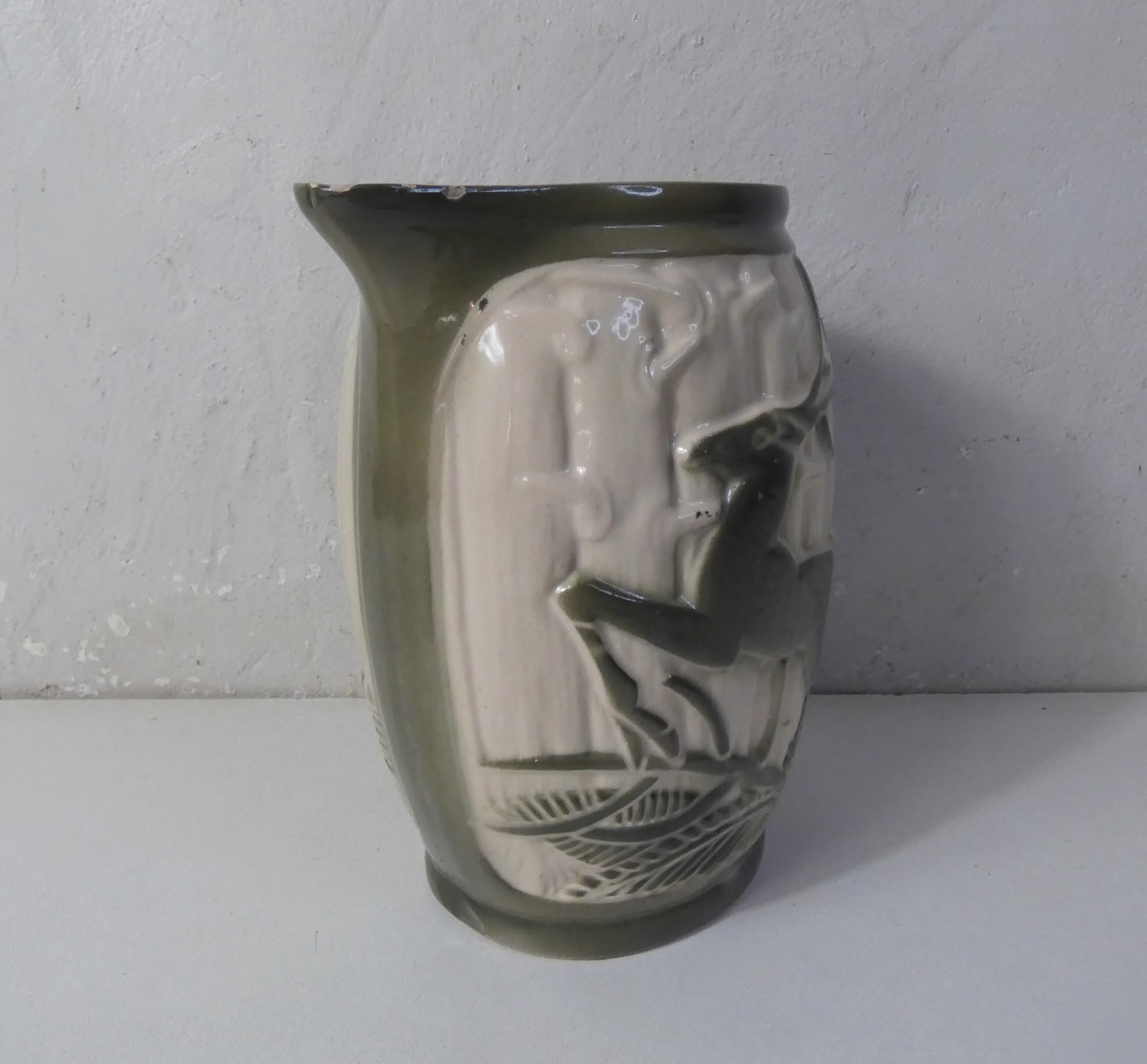 pitcher green deer slurry art deco Saint Clement