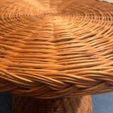 Table basse en rotin vintage