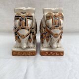 Pair of ceramic elephant ashtrays dimensions: height -14cm- width -13.5cm-