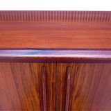 Minimalist Sideboard with Curved Front by Svend Aage Madsen for H.P. Hansen, Denmark 1960s