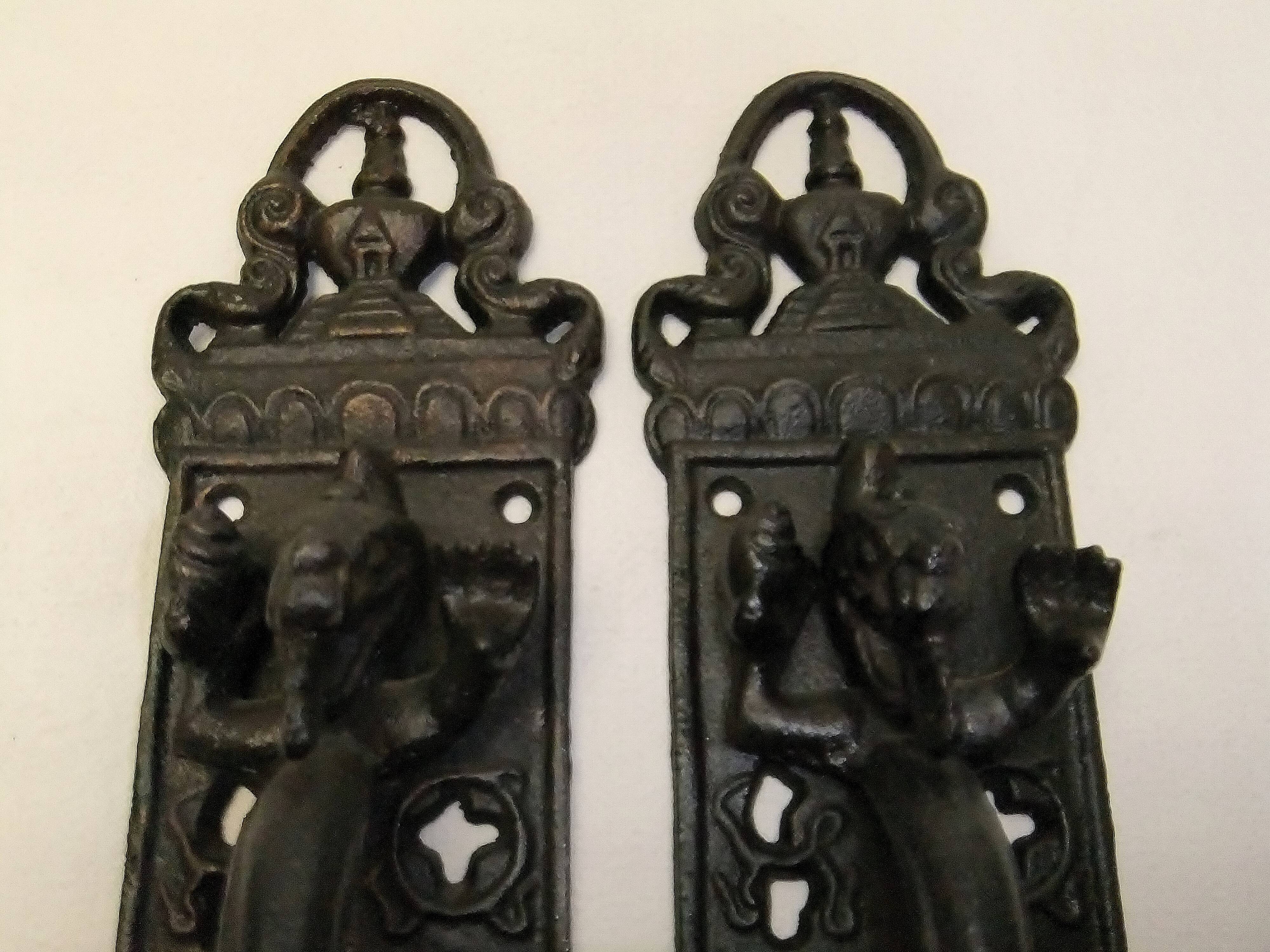 Cast iron dragon door handle 30cm pair