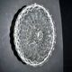 Large oval bonbonnière/dragee dish in molded crystal with diamond and pearl decoration, circa 1900