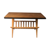 Coffee table, magazine rack with compass feet