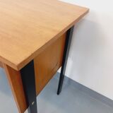 Vintage oak and black wood desk from the 60s