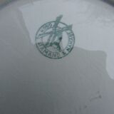 6 Antique plates in Saint Amand slip, ironstone, asparagus