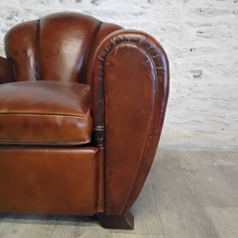 Club chair with floral backrest