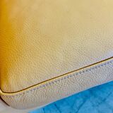 VINTAGE DANISH RETRO SKIPPER 2 PERSON SOFA IN BUTTERMILK LEATHER
