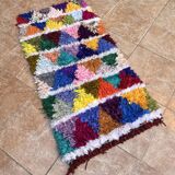 vintage boucherouite rug; berber boucherouite rug 120 cm x60 cm