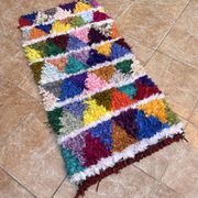 vintage boucherouite rug; berber boucherouite rug 120 cm x60 cm
