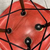 Set of 6 vintage red DSW chairs by Charles and Ray Eames