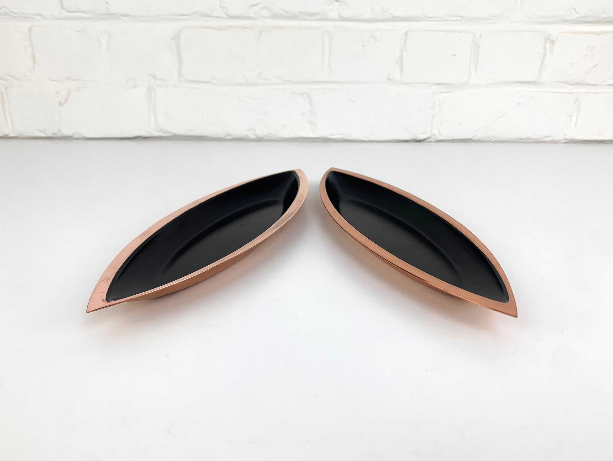Pair of scandinavian copper cups or bowls ystad metall, design gunnar ander, sweden