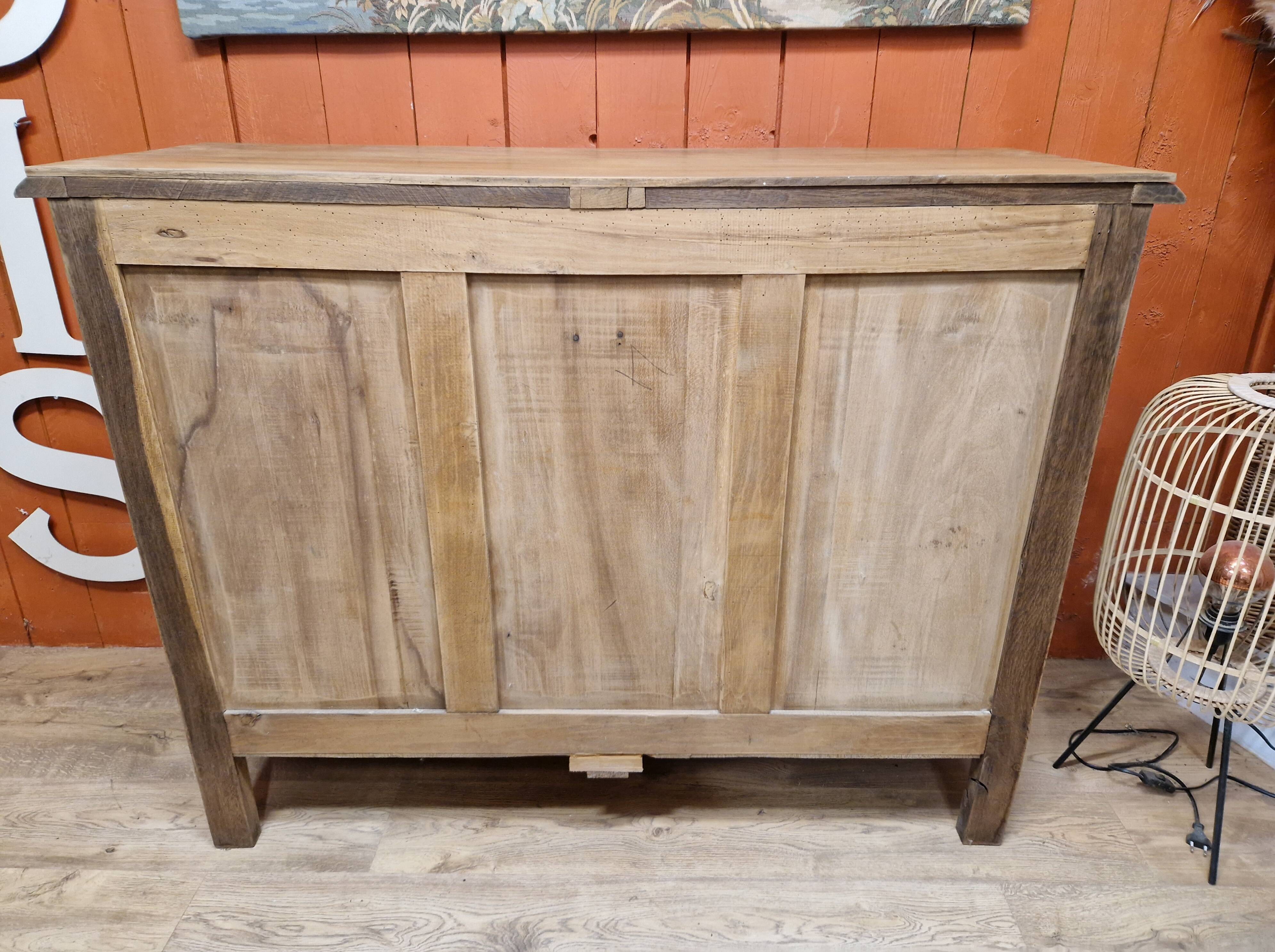 Sideboard two doors two drawers in renovated oak art deco style