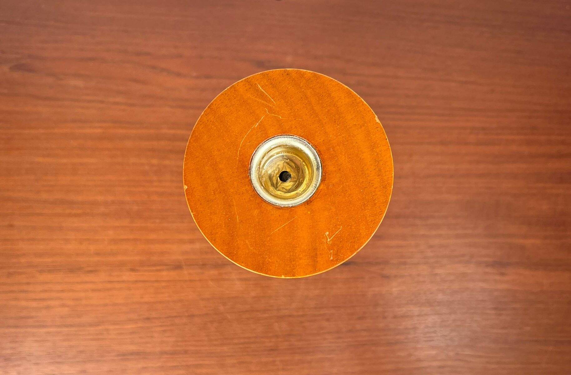 Postmodern yellow, green, red wooden chandelier Monokel by Ikea, 1980s.